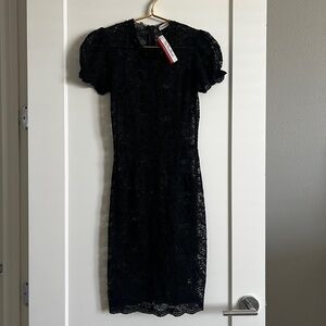 EUC L’AGENCE Black Lace Sheer Cocktail Dress Size 2